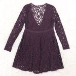 Kimchi Blue Maroon Red Lace Long Sleeve Fit And Flare Empire Waist Dress Size 0 Photo 1