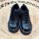 Skechers  Black Sneakers with Chunky Sole and Leather Upper women’s 10 Photo 1
