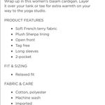 Gaiam  Compass Sherpa Open-Front Wrap Yoga Cardigan Size XS Photo 15