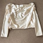 EXPRESS NWT Ivory Satin Draped
Shoulder Top Size XL Retail $79.00 Photo 11