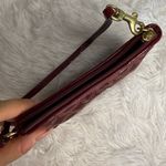 Coach Burgundy / red Signature Canvas Wristlet Photo 3