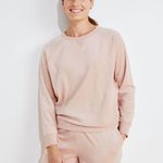 Talbots Haven Well Within Pink Velour Fleece Crewneck Long Sleeve Sweatshirt Photo 0