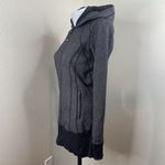 Lululemon Daily Practice Jacket Heathered Herringbone Black Gray Full Zip Sz 8 Photo 6