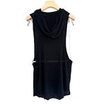 Vitamin A  NWT Women's XS Drifter Hoodie Black Open-Knit Beach Sweater Sleeveless Photo 3