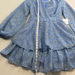 Japna  Light Blue Floral Layered Mini Dress Photo 3