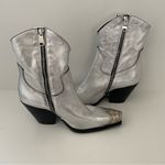 Free People Brayden Metallic Leather Metal Toe Western Cowboy Boots Booties 7.5 Photo 11