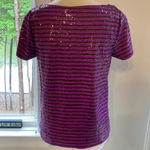 J.Crew •• Boxy Sequin Top, NWT, Magenta/Navy, Medium Photo 5