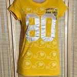 PINK - Victoria's Secret  Orange Yellow Football Tee Shirt Capped Sleeves XS Photo 0