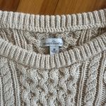 LL Bean Women's Signature Cotton Fisherman Tunic Sweater in Cream Size M Size M Photo 4