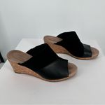 Clarks Lafley Wave Platform Wedge Sandals in Black Suede/Leather size 8 Cork Photo 1
