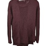Athleta Merino Wool Ribbed Knit Tunic Sweater Womens Size XXS Oversized Plum Photo 1