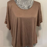 Kirra Women  Sz: M Brown Loose Fit Lace Back Boxy Oversized Lightweight Flowy Top Photo 0