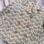 Fossil Vintage Y2K  Women's Wool Blend Insulated Gray Patterned Pea Coat Jacket Photo 2