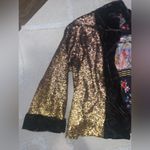 Johnny Was  SEQUIN GOLD PLAZA KIMONO $398 BOHO DESIGNER ANIMAL PRINT fall jacket Photo 6