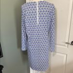 Vineyard Vines  blue/white shift dress, long sleeve, size L, classic preppy chic Photo 3