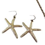 Nautical Starfish Gold Tone Statement Necklace and Earring Set Photo 2