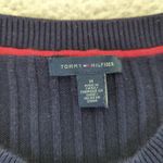 Tommy Hilfiger Navy Blue Ribbed Knit Sweater H Logo Women's Size Medium Preppy Photo 2
