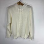 Vintage Cream Mock Neck Cable Knit Sweater Size Medium Photo 4