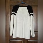 Venus  Black and White Women's Sweater Open Knit Long Sleeve Color Block Size L Photo 3