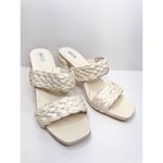 MIA Raffia Sandals Womens Size 10 Cream Double Strap Block Heel Photo 1