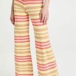 Scotch & Soda  NEW Orange Yellow Pink Stripe Flare Knit Crochet Pants - XL Photo 0