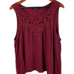 Ambiance Womens Burgundy Sleeveless Crochet Top 2XL Rayon & Cotton Blend Red Size undefined Photo 0