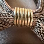 Italian Shoemakers Snakeskin Gold Wedge Sandal Size 9 Photo 9