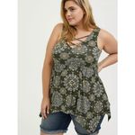 Torrid  Super Soft V-Neck Strappy Handkerchief Babydoll Top Size 1X Photo 1