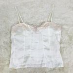 Free People  Neon Nights Lace Trim Satin Cami Camisole Cream Large Coquette Boho Photo 1