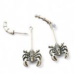 Pair of Punk Style Retro Metal Gothic Scorpion Hoop Earrings , emo goth rock Silver Photo 7