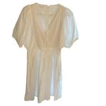 Madewell  Embroidered Poplin Mini Dress Puff Sleeve V neck‎ Size XS NWOT Photo 5