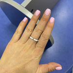 Boutique NEW Unisex White Ceramic Pave Diamond Sterling Silver Band Ring, Size 6 Photo 5