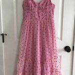Betsey Johnson Dress Sz 10 Pink Heart Sweetheart Bustier Tulle Sleeveless Midi Photo 0