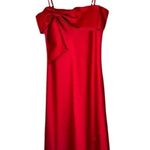 Hutch Anthropologie Dress Women XS Red Satin Bow Front Slip Midi NWT Party Photo 2