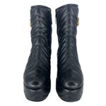 Gucci 95mm Matelasse' Leather Platform Boots in Black Photo 4