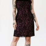 Vtg dress size 10 burnout velvet whimsigoth dark romantic vamp Red Black Hoco Photo 0