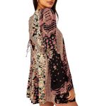 Free People Like New  Stevie Tunic Top / Minidress Black Combo Pattern Small $128 Photo 4