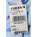 Tilly's NWT Womens West of Melrose  Button Up Tank Top ST7779 Blue Crop Top Size L Photo 5