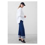 Banana Republic  Neutral Stripe Long Sleeve Oversized Button Up Blouse Sz.M NWT Photo 4