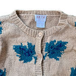 Vintage SKYR Shetland Wool Cardigan Size 40 Med Heavy Knit Tan Green 20x24 EUC Brown Photo 2