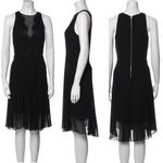 Sandro Black Lace Pleated Midi Dress Photo 2