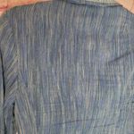 Anthropologie  CARTONNIER BLUE WHITE LINEN BLEND BUTTON FRONT LIGHTWEIGHT BLAZER Photo 10