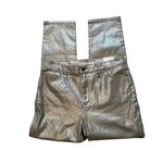 Lands' End NWT, Metallic High Rise Slim Ankle Silver Shimmer Jeans, Sz 12 Photo 6