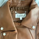 Nicole Miller Brown Leather Moto Jacket Photo 1