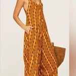RTR KahindoKano Jumpsuit Orange/Mustard Wide Leg Sz XL 1 pc boho print Orange Photo 1