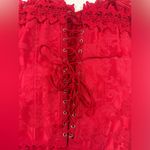 Frederick's of Hollywood Frederick’s of Hollywood Red Lace Jacquard Dream Sweetheart Corset 38 Photo 3