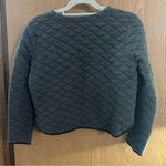 J.Crew Quilted Crop Sweater Women's Oversized Med Soft 100% Cotton Poly Filled Photo 4