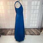 Ranna Gill blue sleeveless draped jersey gown with crystal embellishment size sm Photo 5