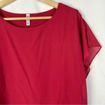 Boutique  VIISHOW Red Banded Waist Short Sleeve Blouse S Photo 3