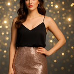 J Crew Sequin Pencil Skirt Plus Size 14 Holiday Rose Gold Midi NYE Festive Party Photo 0